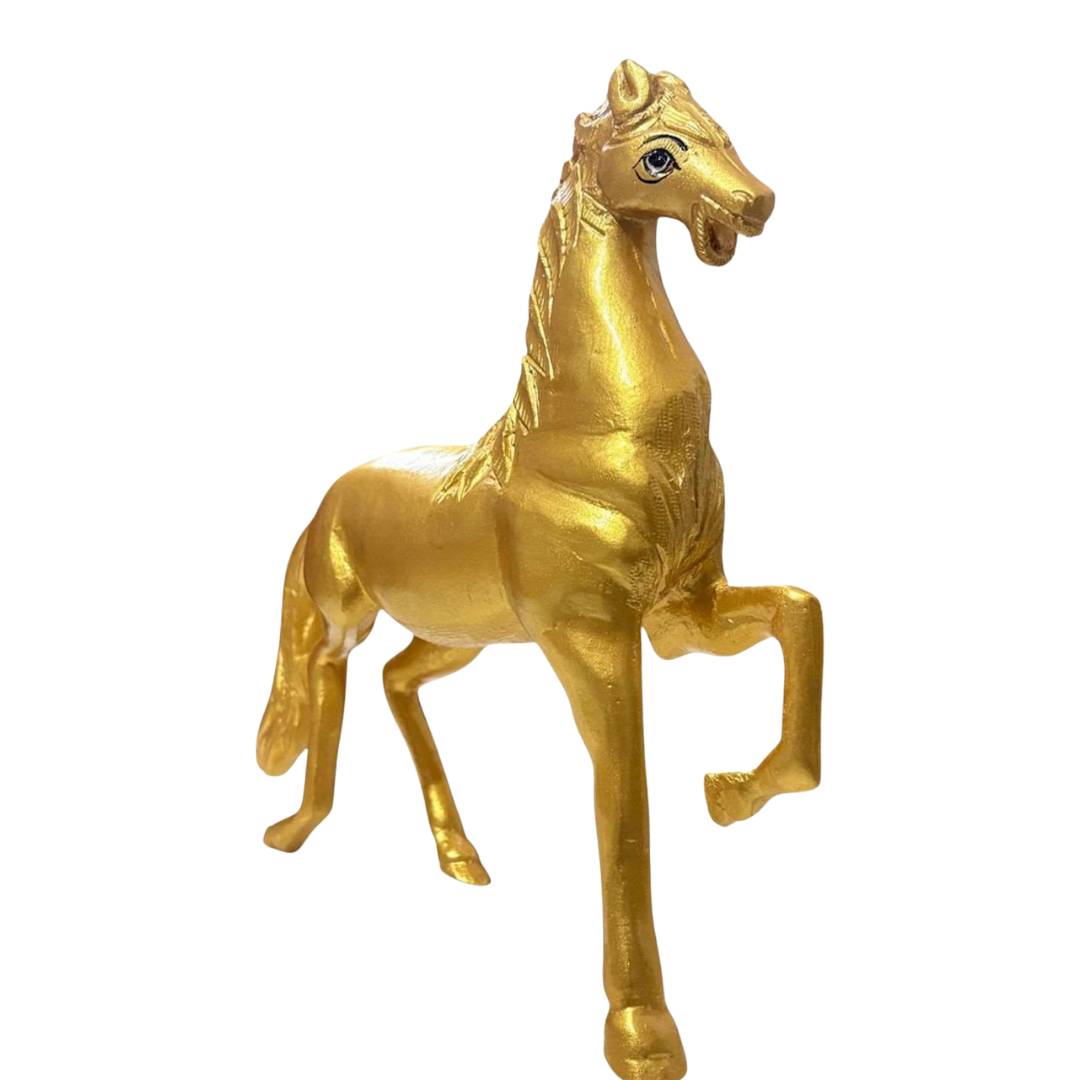 Golden Horse Decorative Showpiece (Aluminium Metal Handicraft) 🐎✨