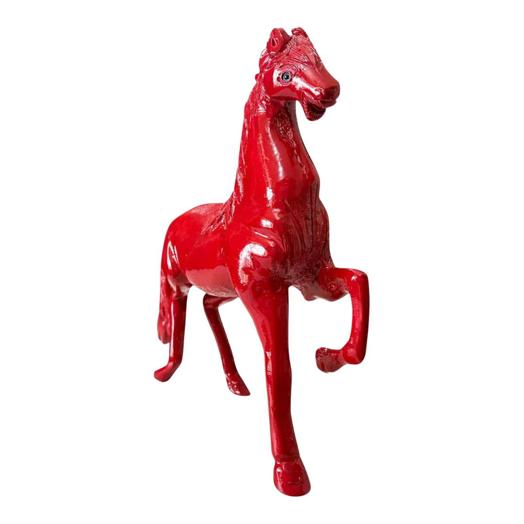 Red Horse Decorative Showpiece (Aluminium Metal Handicraft)